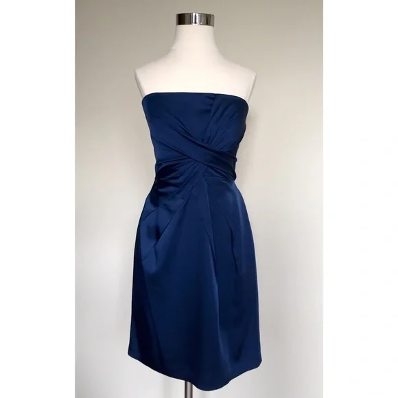 bcbgmaxazria blue strapless dress Strapless Structured Gown Nautical Blue / 6 main image 0